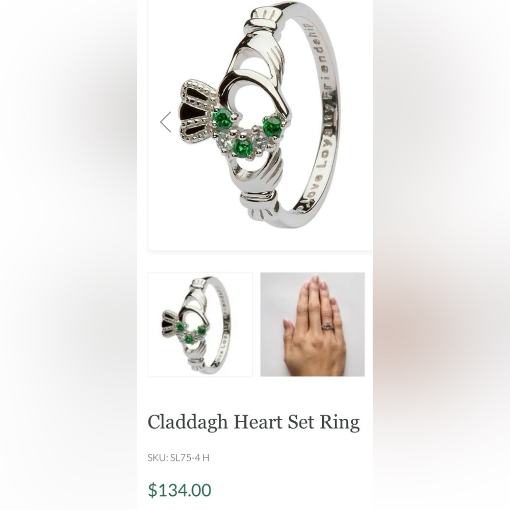 ShanOre Sterling Silver Claddagh Ring NWT